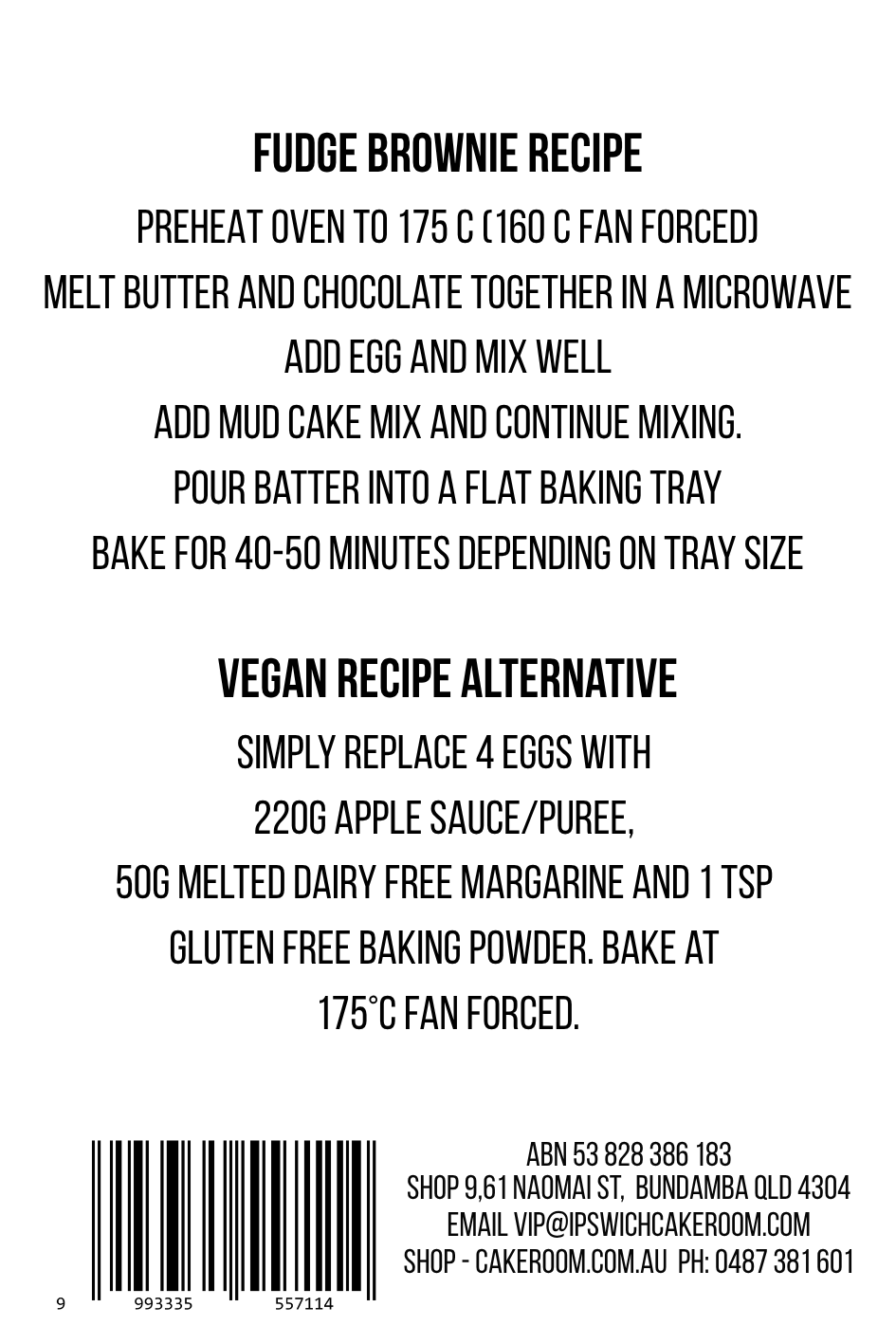 GLUTEN FREE CHOCOLATE MUD MIX 1KG
