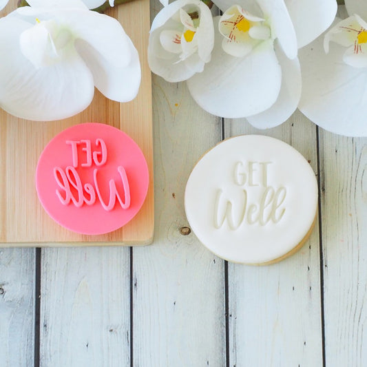 Cookie Stamp Get Well (Fun) Emboss 3D Printed Cookie Stamp