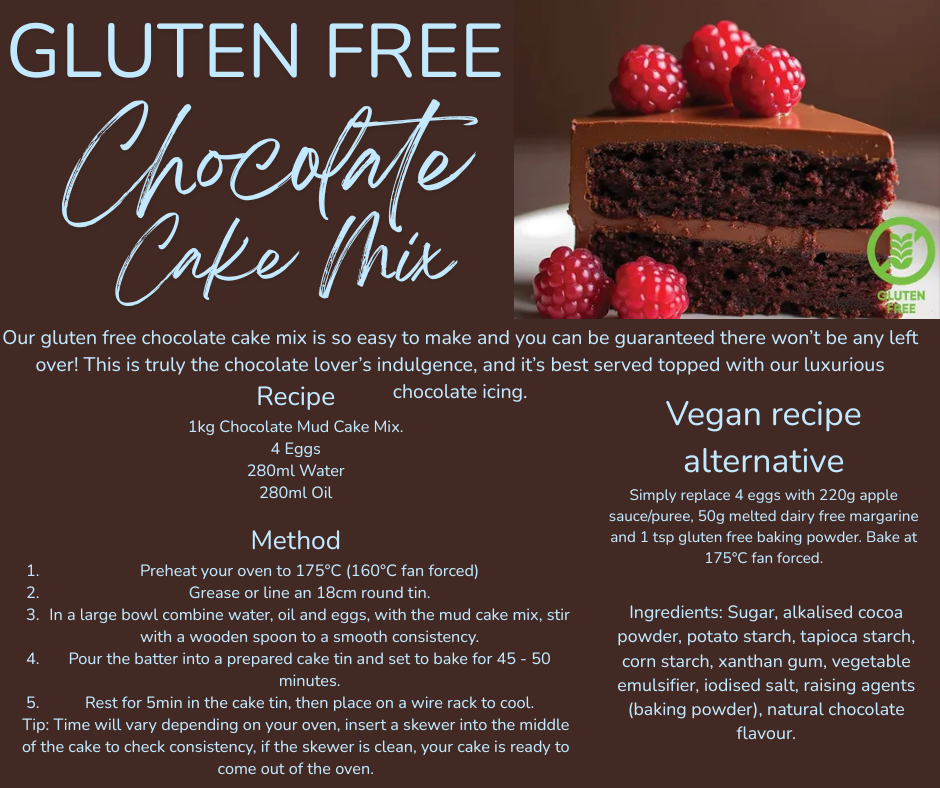 GLUTEN FREE CHOCOLATE MUD MIX 1KG