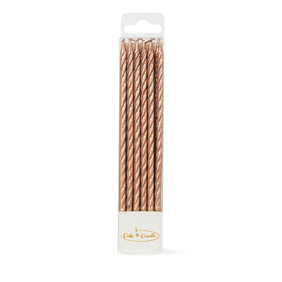 Candle Spiral Cake Candles Gold  (Pack of 12)