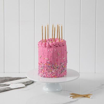 Candle Spiral Cake Candles Gold  (Pack of 12)