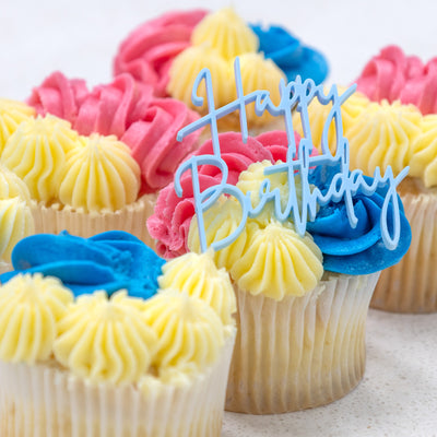 Sweet Cartel - Cupcake Charm/Topper - Happy Birthday Blue