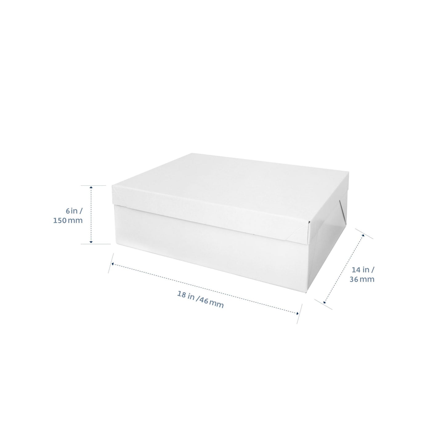 CAKE BOX RECTANGLE HALF SLAB 18x14x6(H)in CAKE BOX+LID