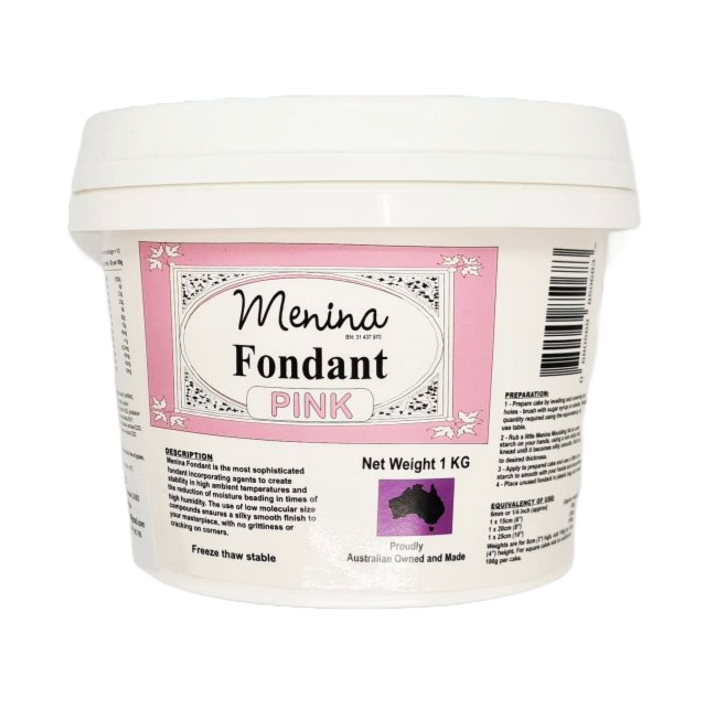 Icing 1kg Fondant Pink Menina Products