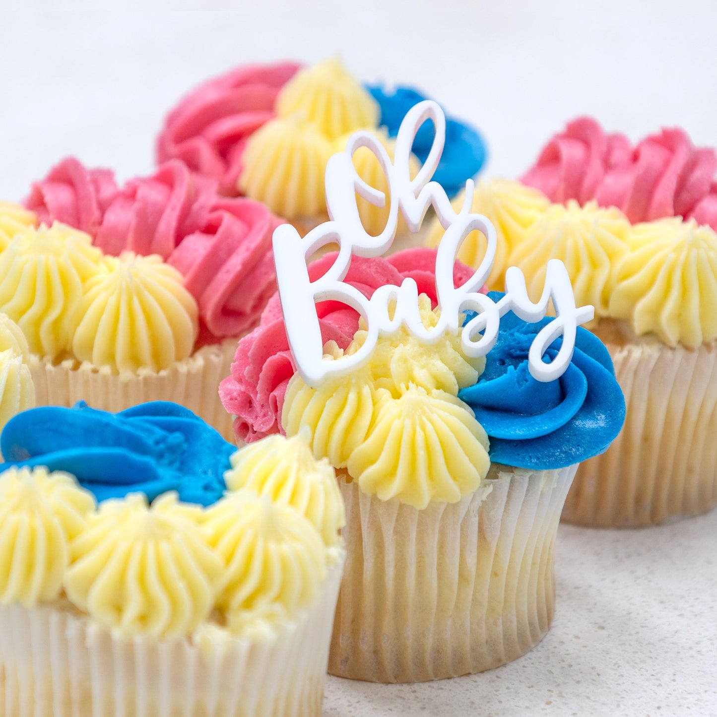 Sweet Cartel - Cupcake Charm/Topper - Oh Baby White