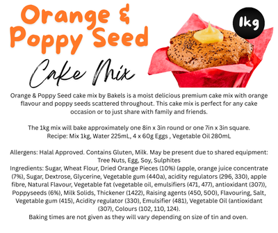 Cake Mix Orange & Poppy 1KG