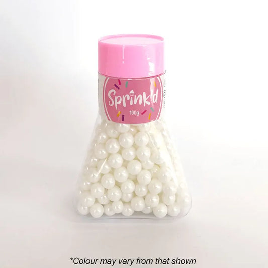 Sprinkles Sprink'd Pearl White 8mm Sugar Balls 100g