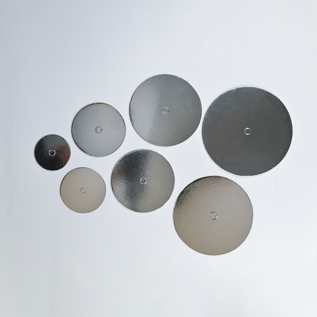 Cake Board Perforated Silver Foil Card 12" Round