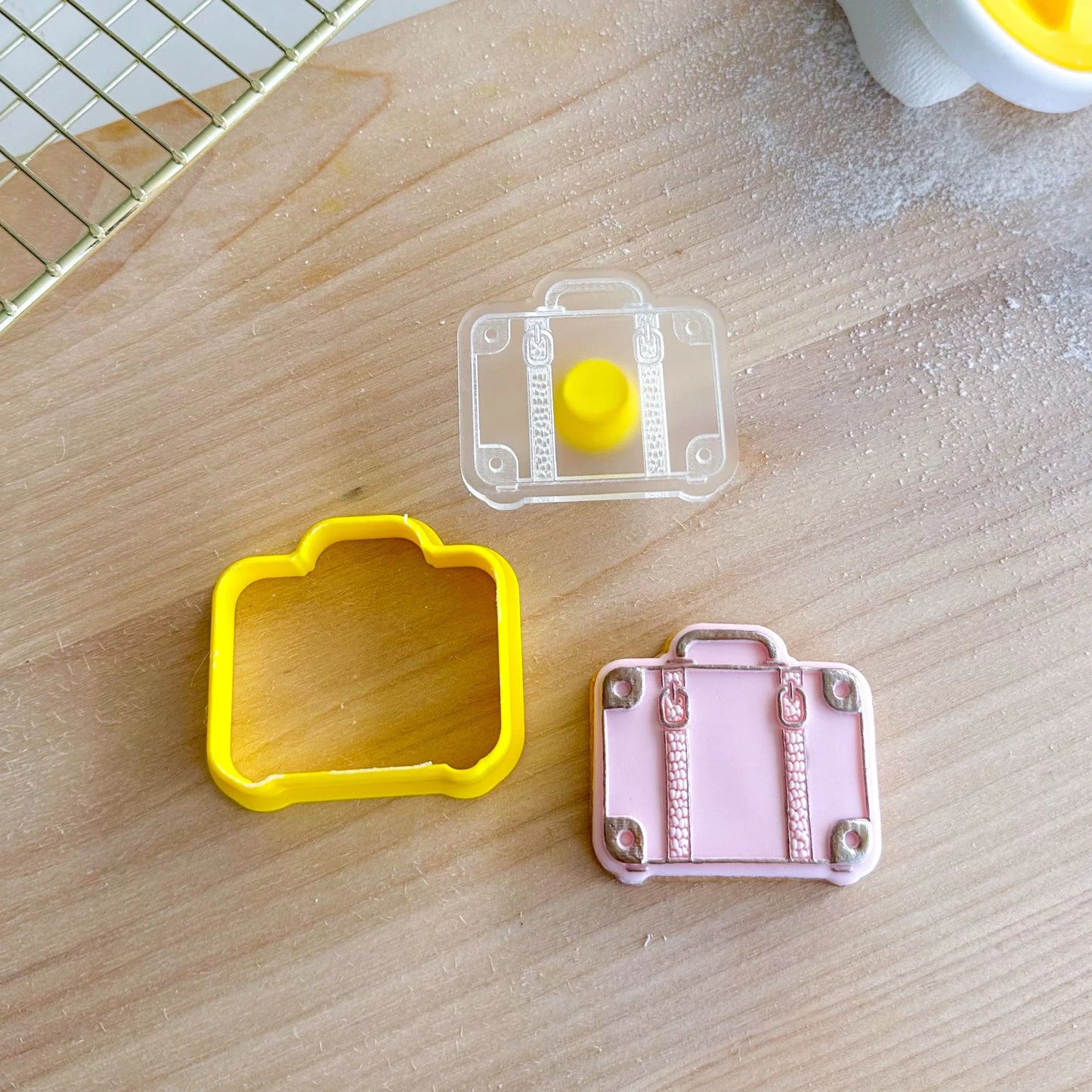 Cookie Cutter Mini Travel Suitcase Cutter and Debosser Set