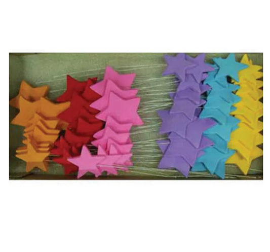 BRIGHT STARS ON WIRE ASSORTED COLOURS