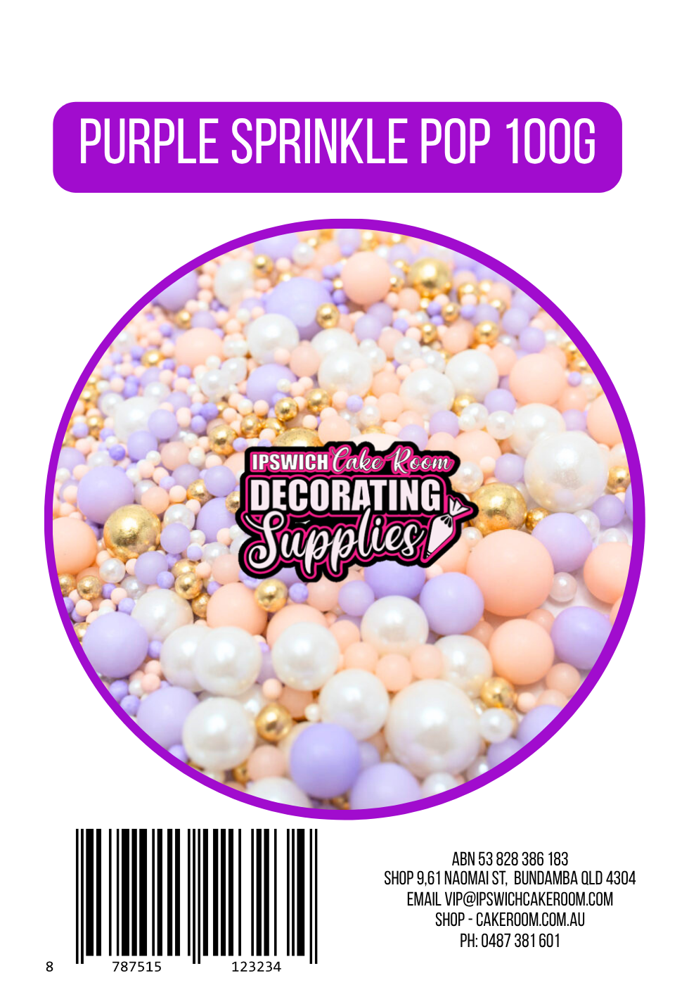 PURPLE POP SPRINKLES 100g