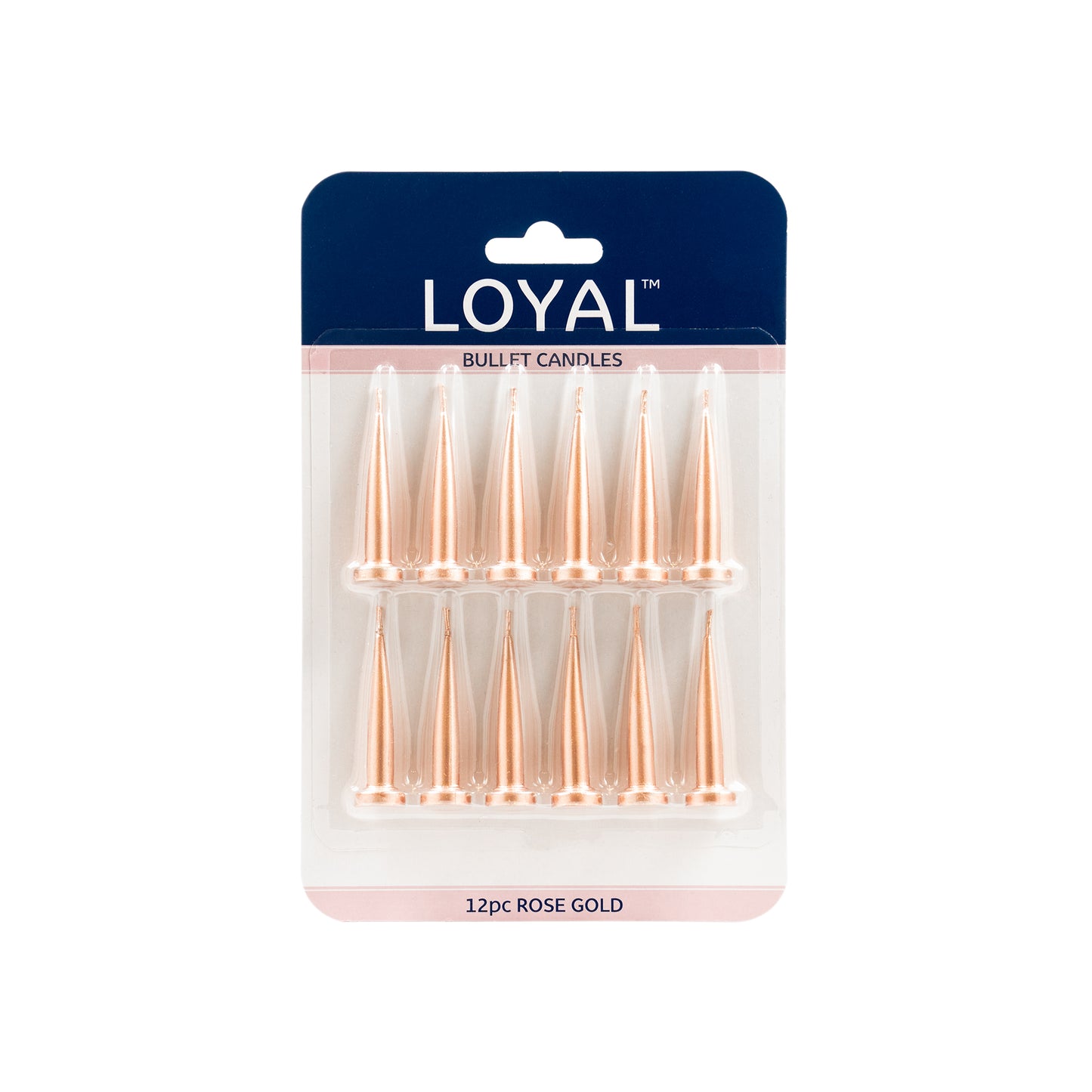 Candle Rose Gold Bullet Candles 12pc