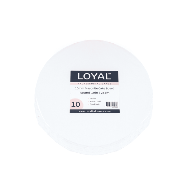 LOYAL White Masonite 10" 10mm Cake Board | Round