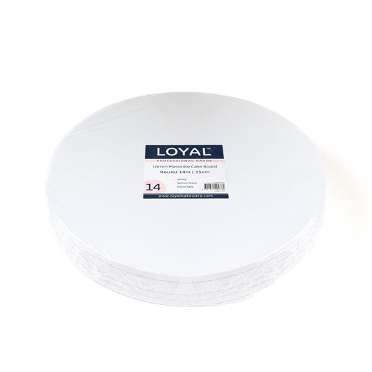 Cake Board 10mm MASONITE ROUND WHITE 14" Round (Loyal)