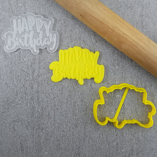 Cookie Cutter Happy Birthday Cutter and Debosser Set