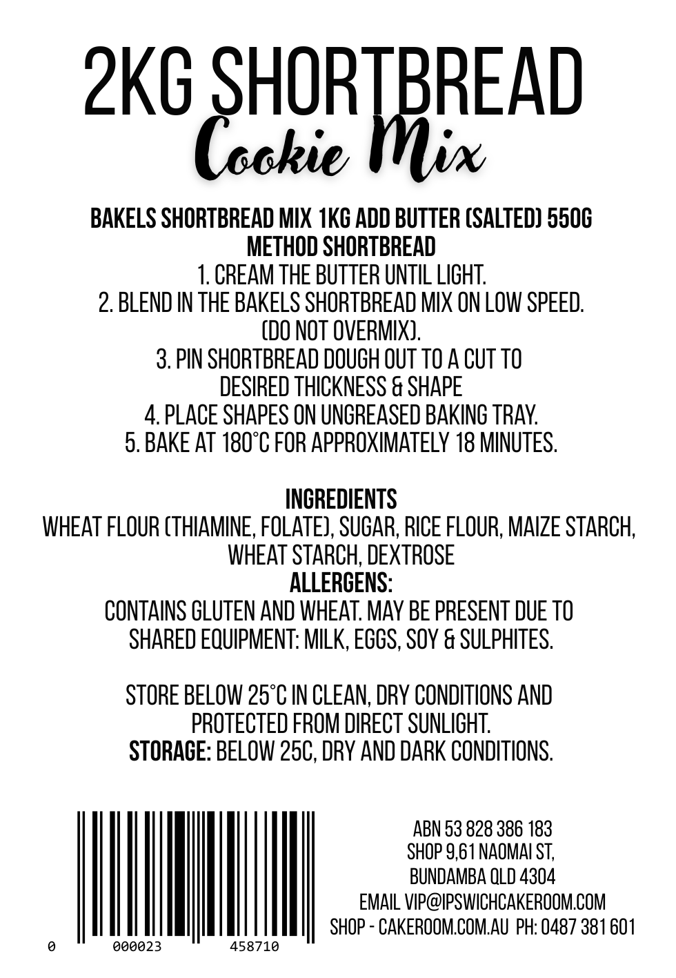 Shortbread Cookie Mix