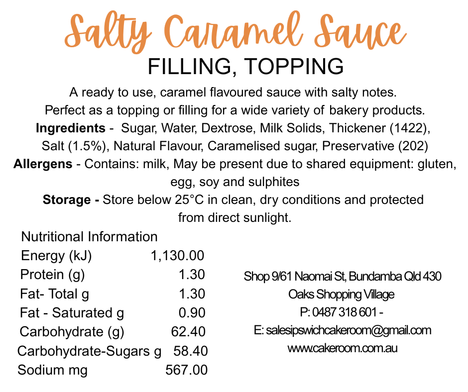 Salty Caramel Sauce 1kg