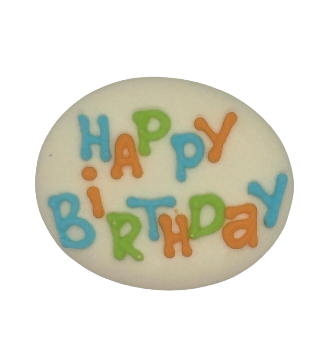 Edible Happy Birthday plaque - blue