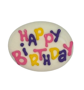 Edible Happy Birthday plaque - Purple