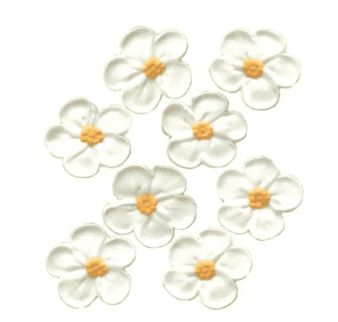 Large 5 Petal Sugar Flowers White