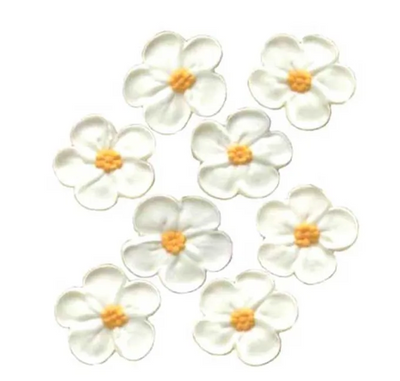LARGE 5 PETAL SUGAR FLOWERS WHITE