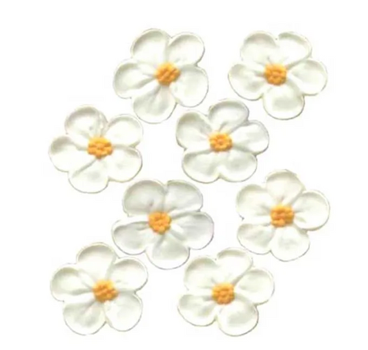 LARGE 5 PETAL SUGAR FLOWERS WHITE