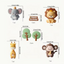 9pcs Jungle Animal Cake Decoration Set