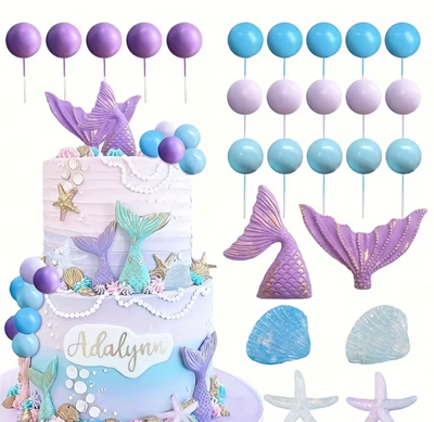 Mermaid Cake Kit Decorations