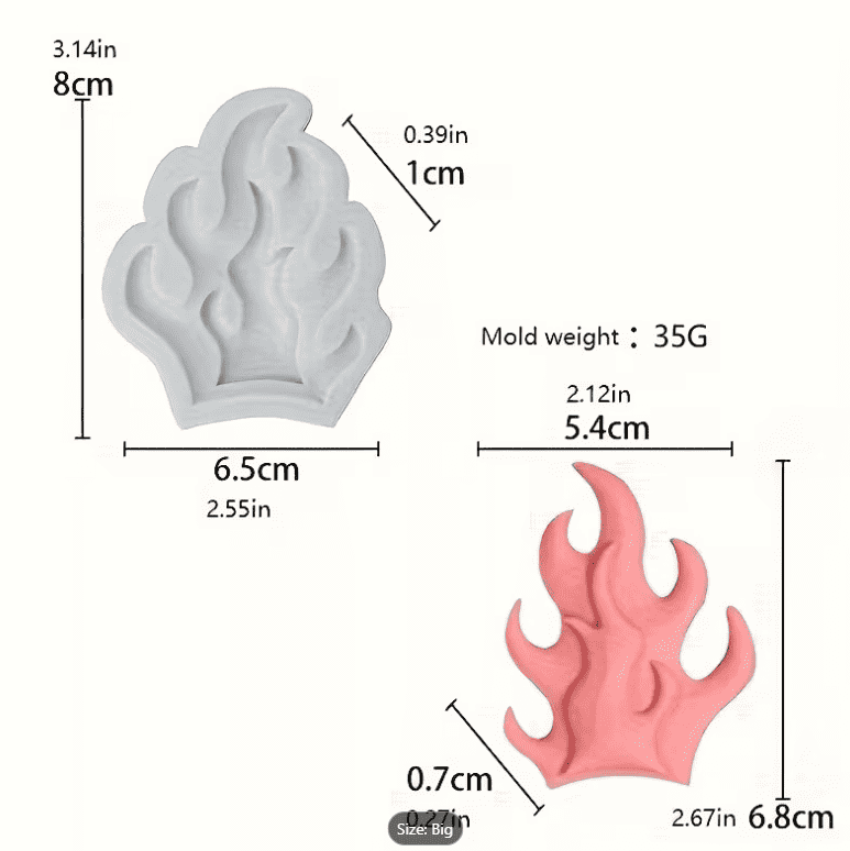 Flame Silicone Mould – view 2