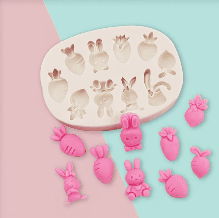 Cute Little Bunny Carrot Cake Silicone Mould – view 2