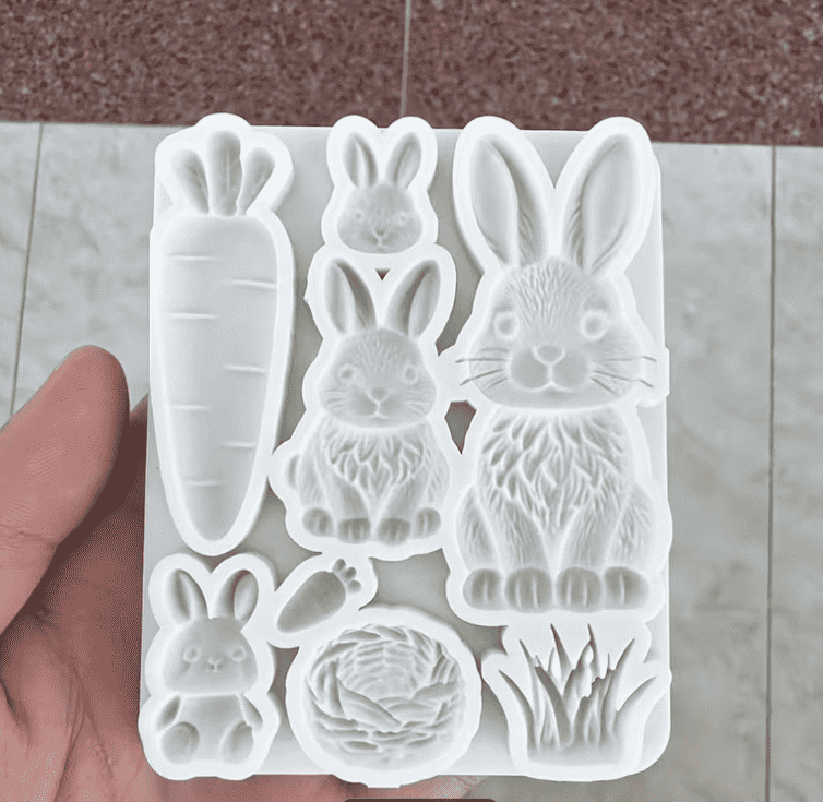 Rabbit Carrot Cake Decoration Silicone Mould – view 2