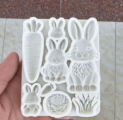 Rabbit Carrot Cake Decoration Silicone Mould