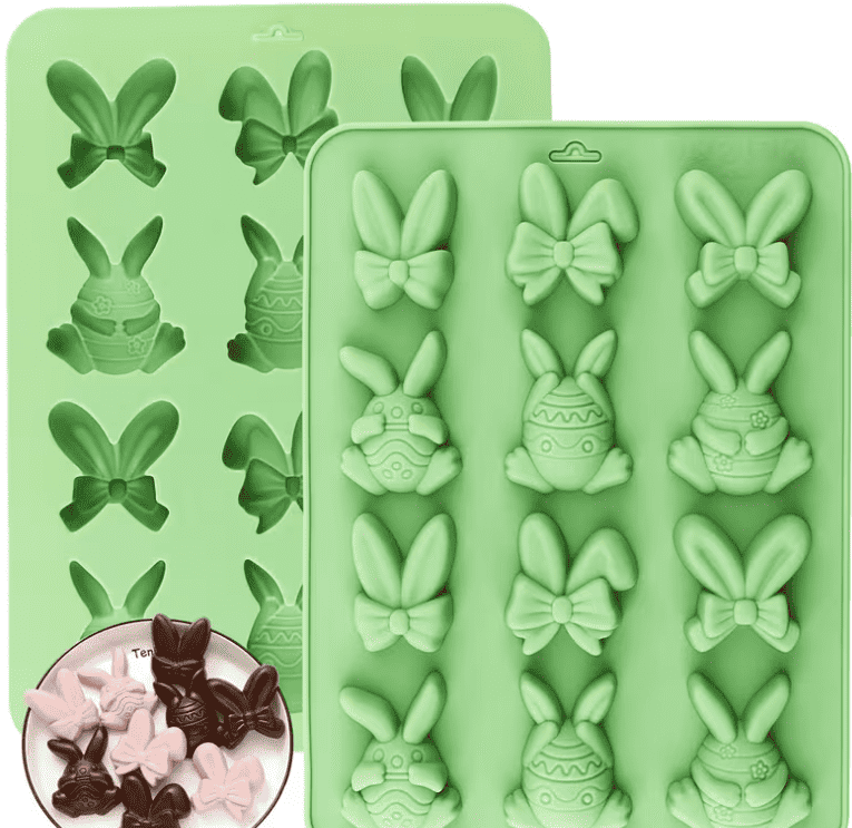 Silicone Easter Bunny and Bow Shaped Candy Mold
