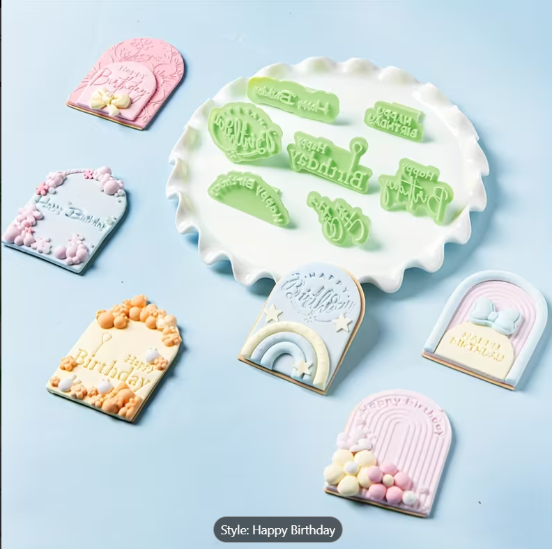 Happy Birthday Mix Cookie Stamp 8pc