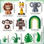 Jungle 10pc Cake Topper Set