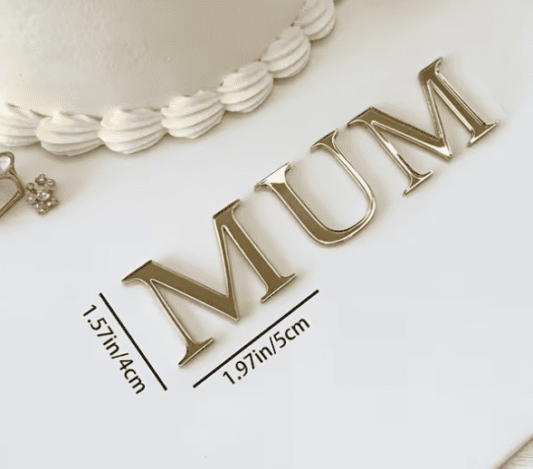 Gold Acrylic Mum Cake Topper – view 2