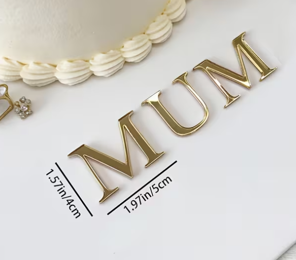 Gold Acrylic Mum Cake Topper