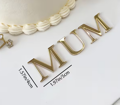 Gold Acrylic Mum Cake Topper