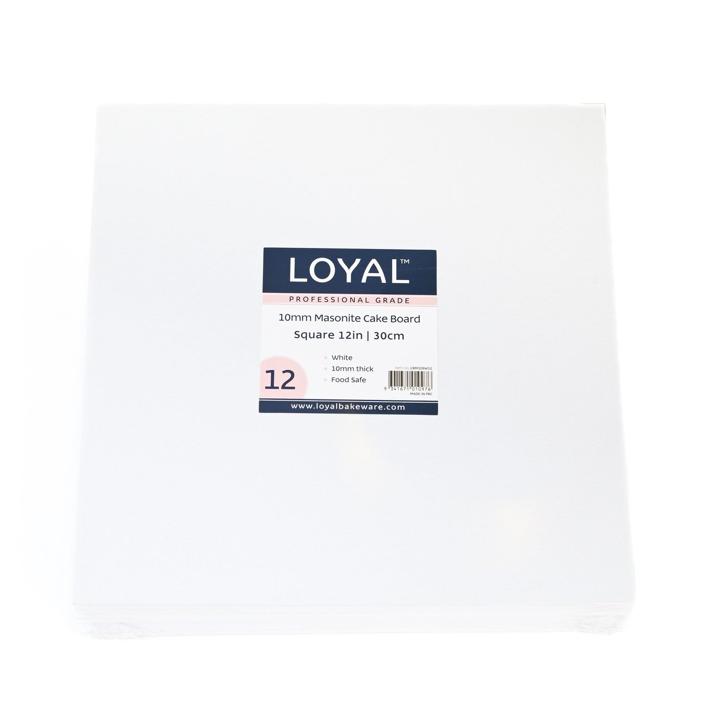 Cake Board 12" MASONITE SQUARE 10mm WHITE BOARD (Loyal)