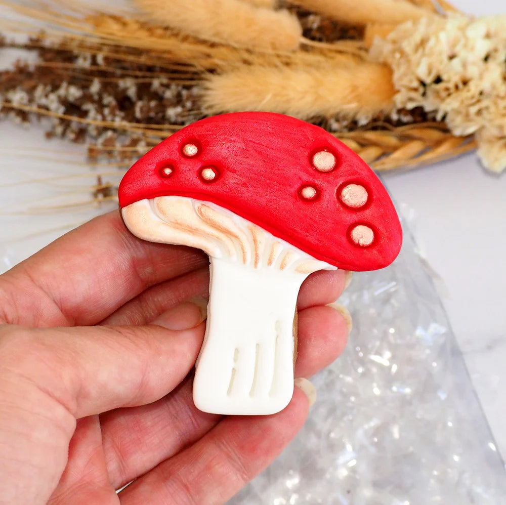 Cookie Stamp Toadstool / Mushroom (Stamp Set) + Stainless Steel Cookie Cutter