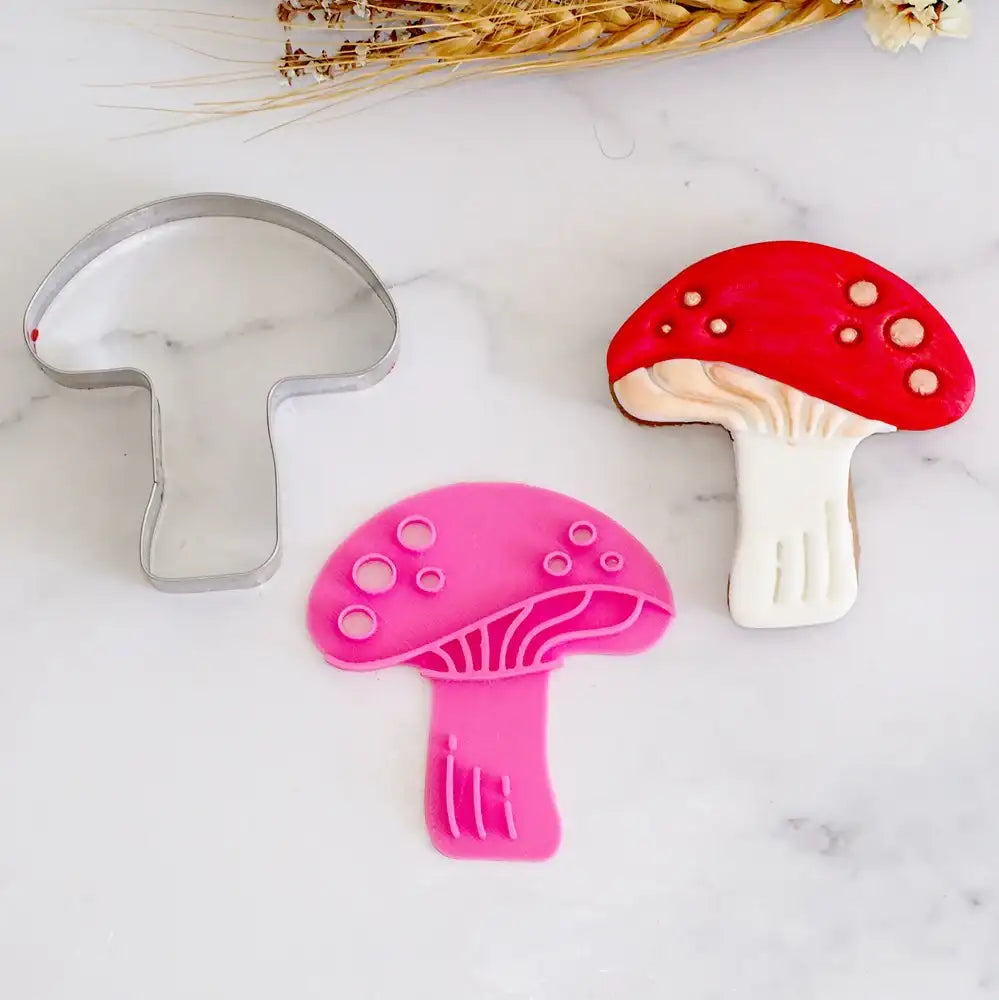 Cookie Stamp Toadstool / Mushroom (Stamp Set) + Stainless Steel Cookie Cutter – view 2