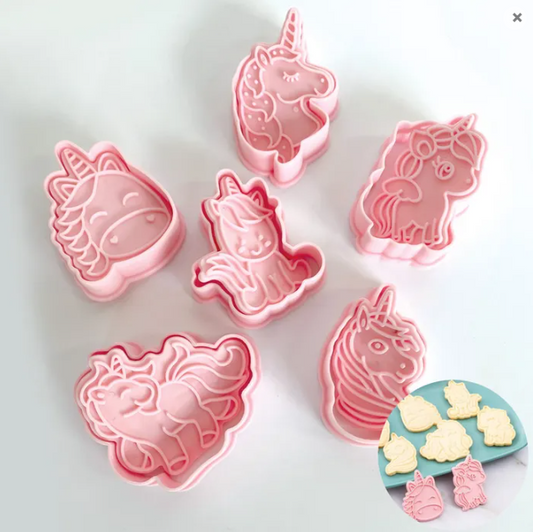 Cookie Cutter 3d Unicorn 6 piece Set