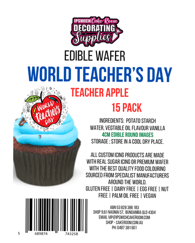 EDIBLE Wafer WORLD TEACHER DAY (Teacher Apple)