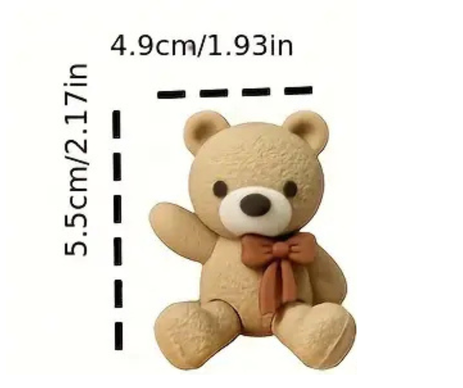 Baby Bear Cake Topper with Brown Bow