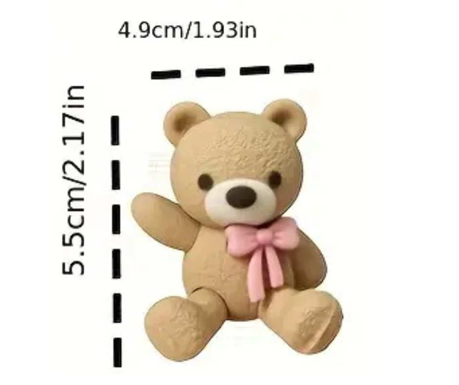 Baby Bear Cake Topper with Pink Bow
