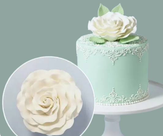 ROSE WHITE LARGE DAMASK | SUGAR FLOWERS CC
