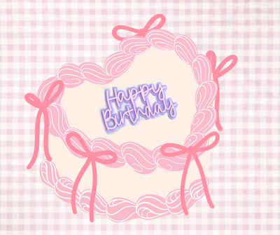 Purple and Pink Double-Layer Happy Birthday Acrylic Topper