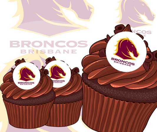 BRONCOS EDIBLE CUPCAKE TOPPERS
