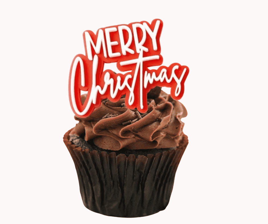Merry Christmas Acrylic Cake Charm Topper