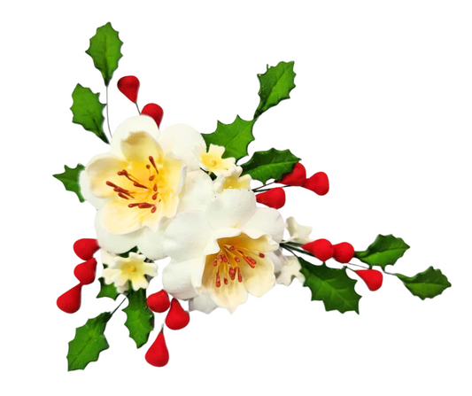 CHRISTMAS DOUBLE WHITE FLOWER SPRAY